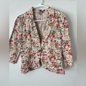 Floral tulip linen pattern blazer, forever 21